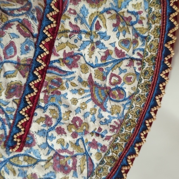 Talitha Printed cotton/silk-blend quilted jacket floral ethnic bohemian sz 4 - Picture 6 of 16